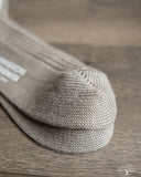 Nishiguchi Kutsushita Linen Ribbed Sock Beige