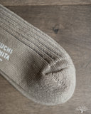 Nishiguchi Kutsushita Linen Ribbed Sock Beige
