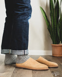 Nishiguchi Kutsushita Linen Ribbed Sock Sauna Stone