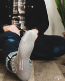 Nishiguchi Kutsushita Linen Ribbed Sock Sauna Stone